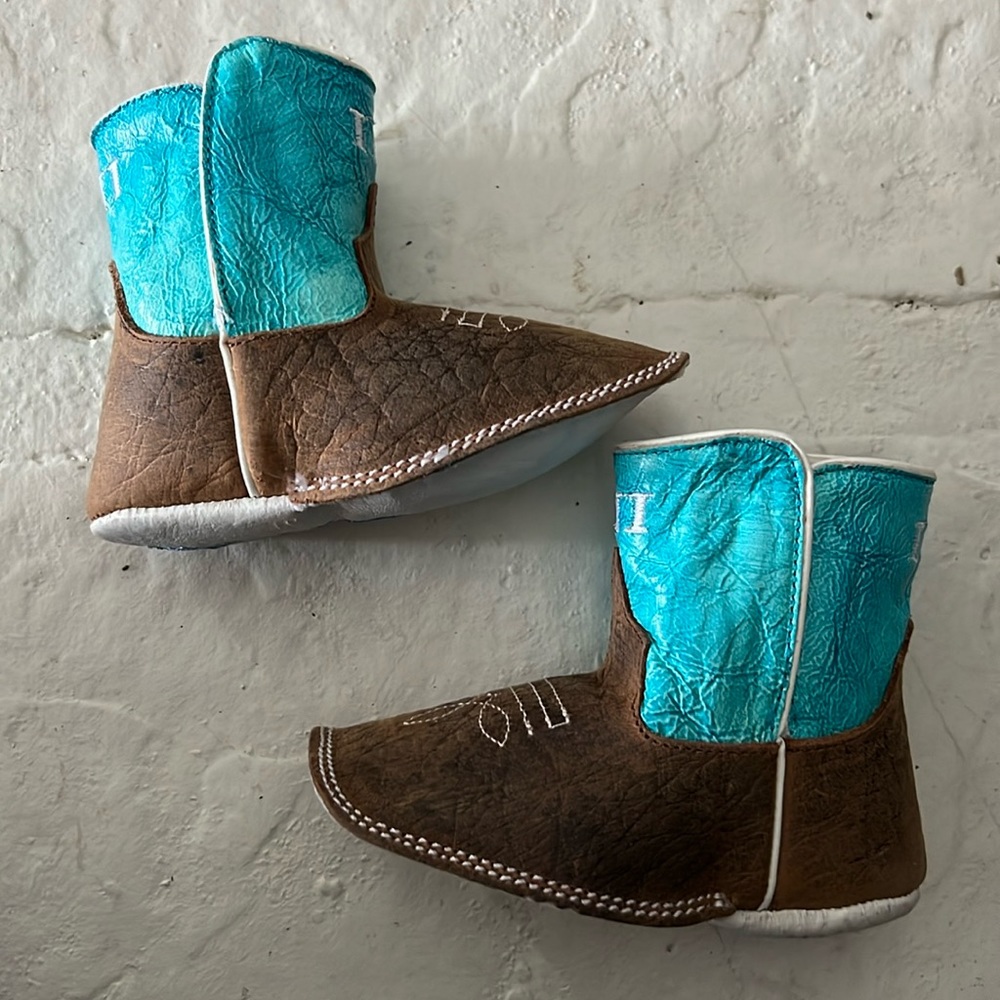 Anderson Bean Baby Bean Turquoise Kidskin Infrant Boot(ies)